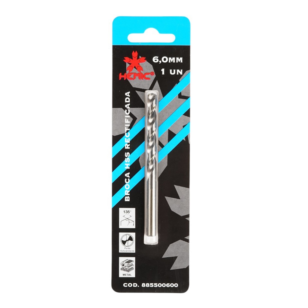 Broca HSS 4341 Rectificada Hemic 2mm blister (2un)