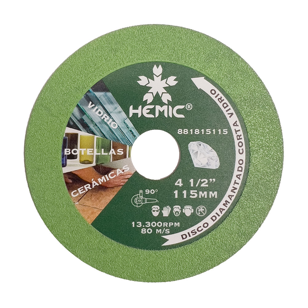 Disco Diamantado corte Vidrio HEMIC 115x3x22,23mm