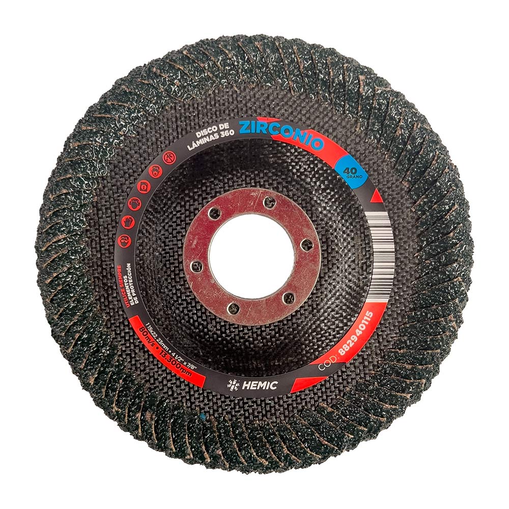 Disco de Laminas de Zirconio 360 115mm Hemic Grano 60