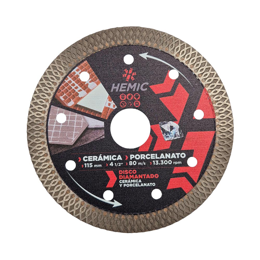 Disco Diamantado para Cerámica y Porcelanato Hemic 115mm