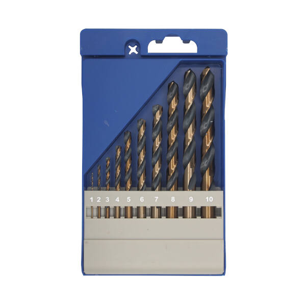 Juego 10 brocas HSS Gold-Black en caja de plastico Ø 1-10x1mm