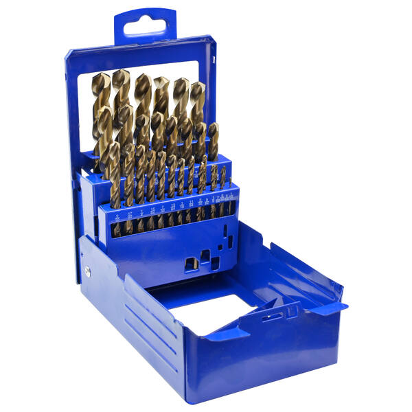Estuche metalico 29 brocas Cobalto 5% Ø1/16-1/2x1/64