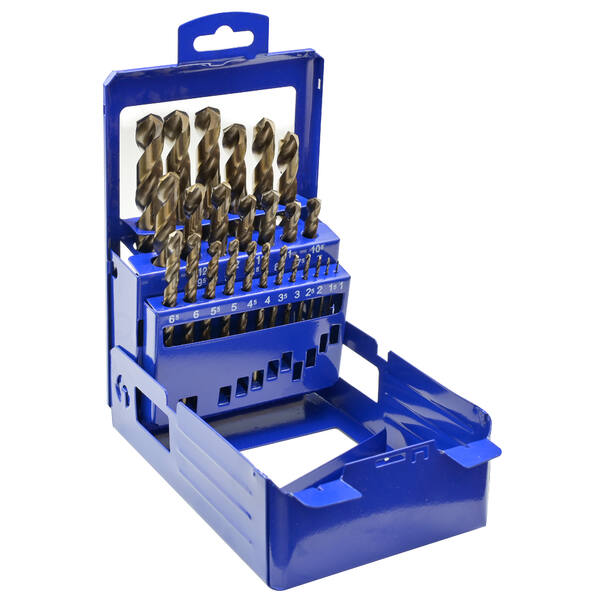 Estuche metalico 25 brocas Cobalto 5% Ø 1-13x0,5mm