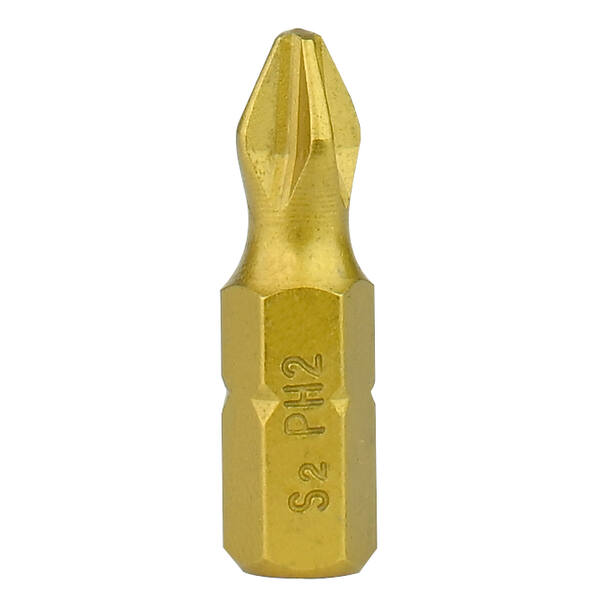 Inserto PHILLIPS Titanio PH 2  largo 25mm - Toma Hexagonal 1/4
