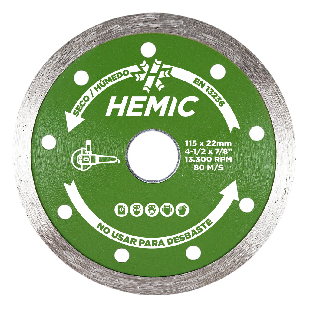 Disco Diamantado Borde Continuo Hemic 115mm
