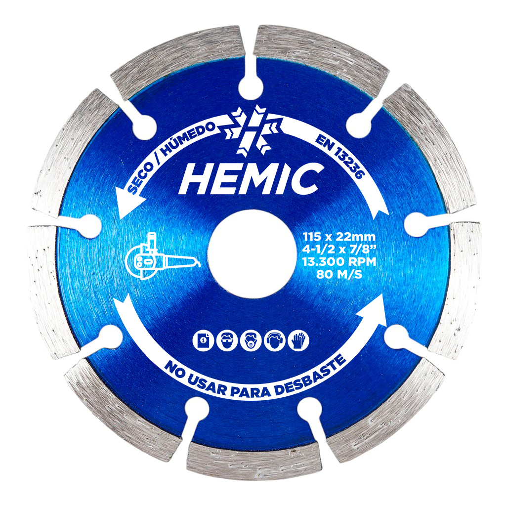 Disco Diamantado Borde Segmentado Hemic 115mm