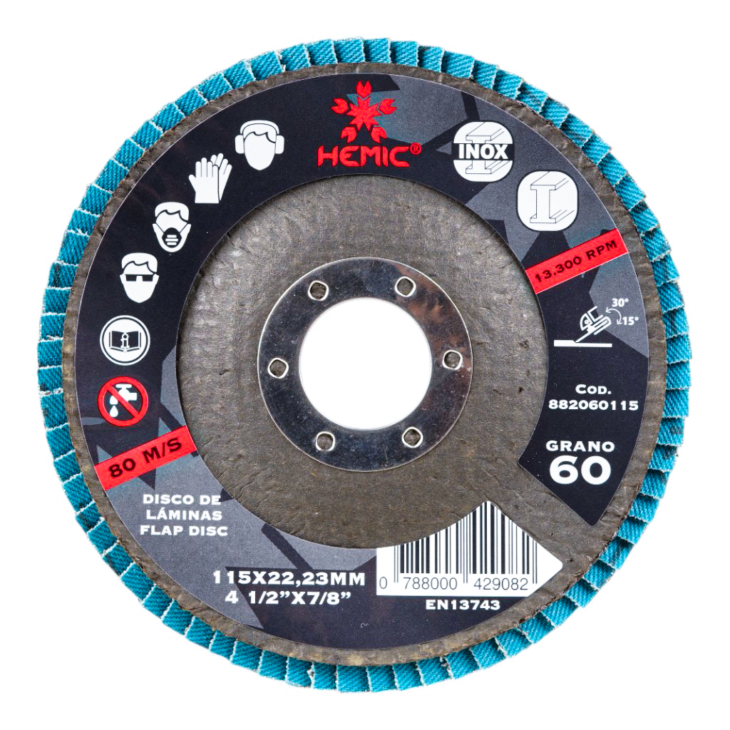 Disco de Láminas de Zirconio Hemic 115x22,23mm Grano 100