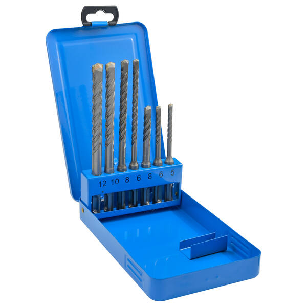 Juego 7 brocas SDS+ 4 espirales 5-6-8x110mm + 6-8-10x160 mm