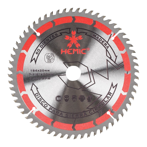 [880916184] Disco de Sierra TCT Hemic 184mm 16 dientes