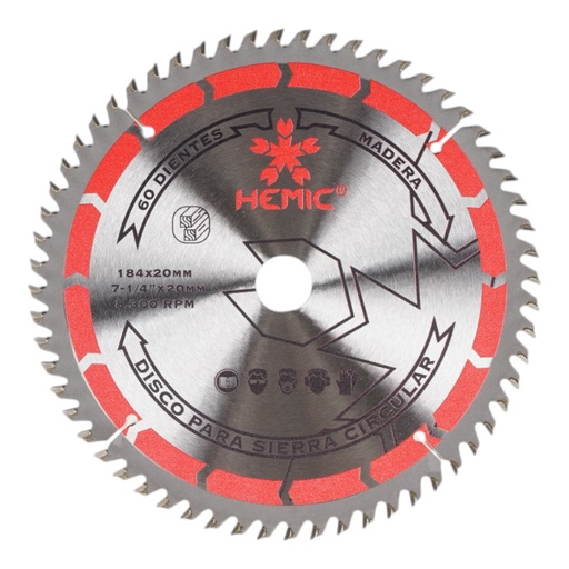 [880940184] Disco de Sierra Hemic 184mm 40 dientes