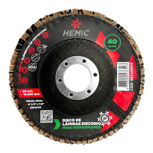 [882440115] Disco de Láminas de Zirconio HP Hemic Grano 40